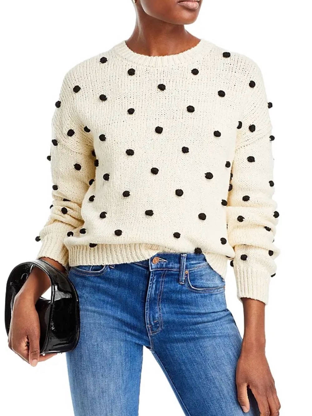 MOTHER | Cream Pom-Pom Crewneck Sweater - Size XS